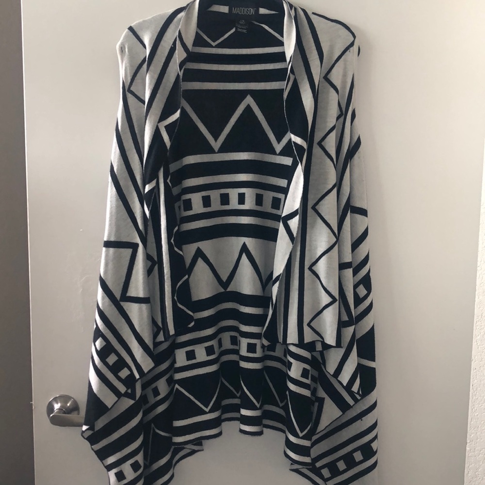 Black and Tan Vest Cardigan